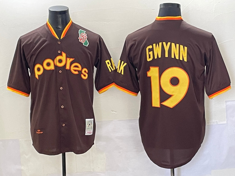 Men San Diego Padres #19 Gwynn brown Nike 2025 MLB Jersey 007->san diego padres->MLB Jersey